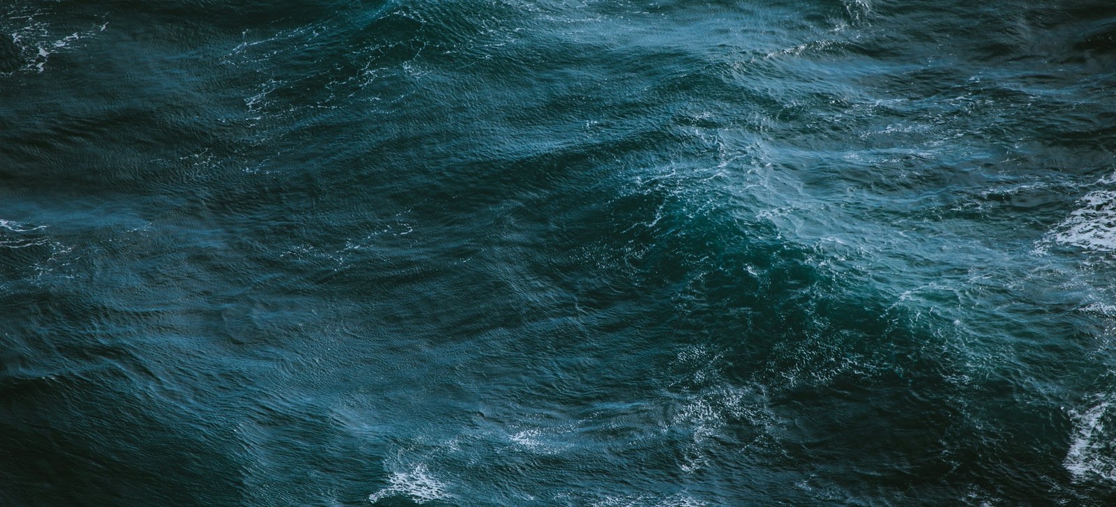 The open Atlantic seen from high above, nothing but water