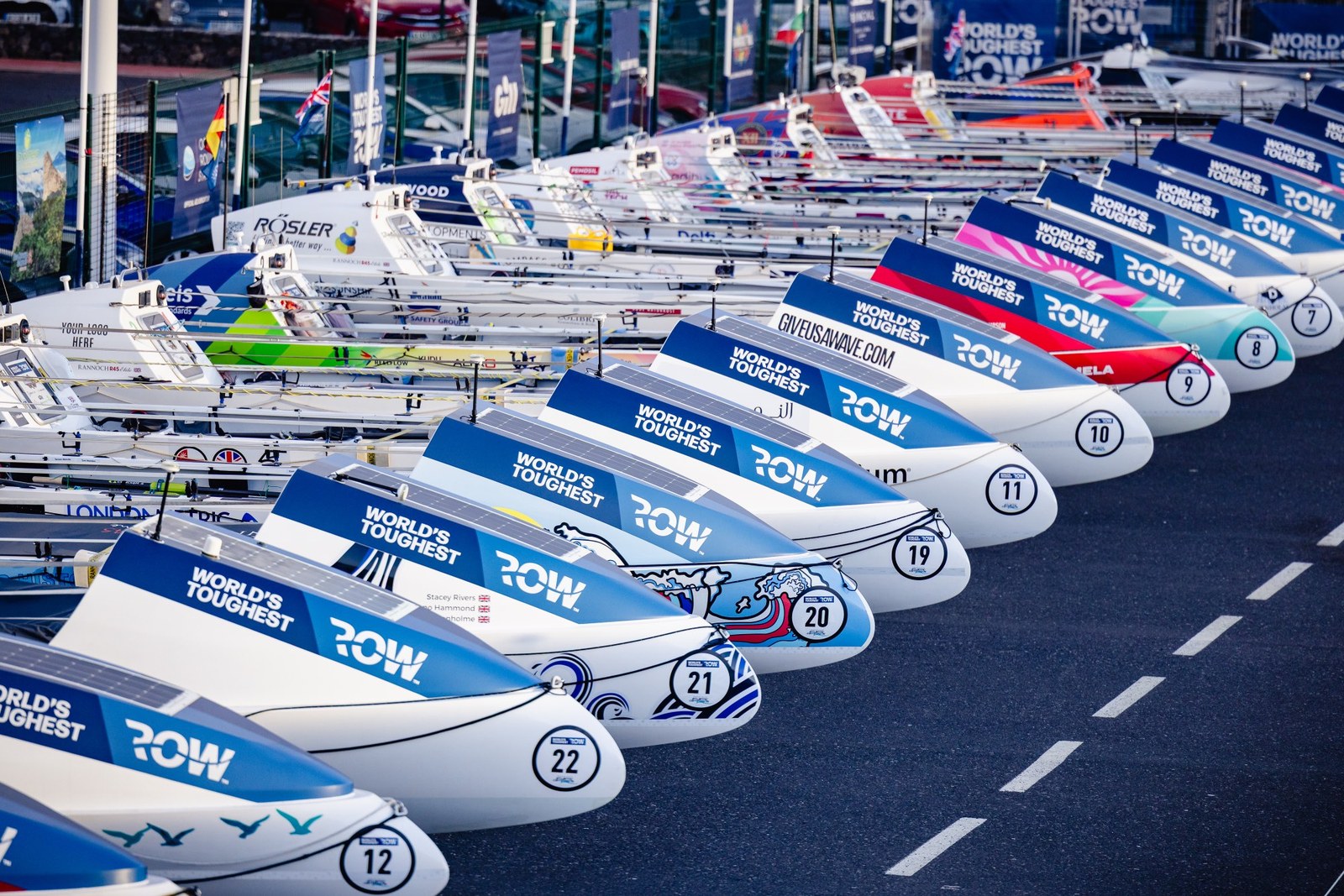 The World's Toughest Row fleet at the start